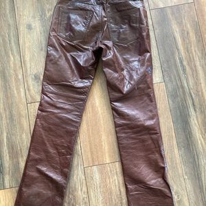 GAP Brown leather bootcut jeans. Size 1 Partially lined.